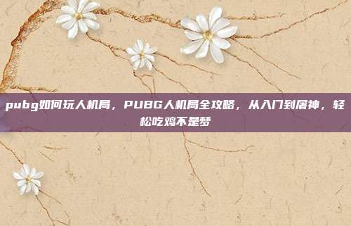 pubg如何玩人机局，PUBG人机局全攻略，从入门到屠神，轻松吃鸡不是梦