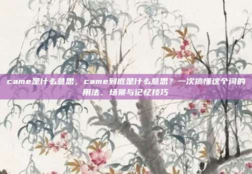 came是什么意思，came到底是什么意思？一次搞懂这个词的用法、场景与记忆技巧