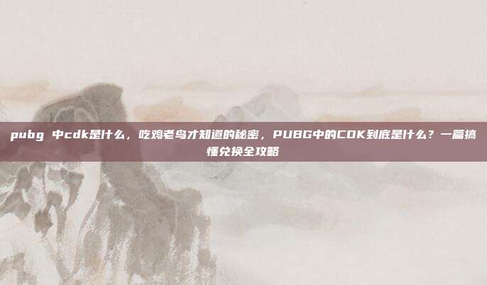 pubg 中cdk是什么，吃鸡老鸟才知道的秘密，PUBG中的CDK到底是什么？一篇搞懂兑换全攻略