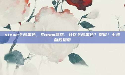 steam全部黑色，Steam商店、社区全部黑色？别慌！七步自救指南