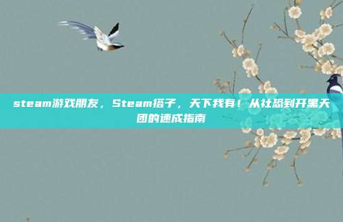 steam游戏朋友，Steam搭子，天下我有！从社恐到开黑天团的速成指南