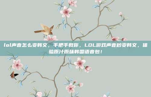 lol声音怎么变韩文，手把手教你，LOL游戏声音秒变韩文，体验原汁原味韩国语音包！