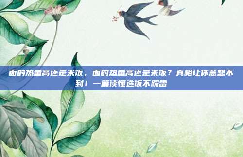 面的热量高还是米饭，面的热量高还是米饭？真相让你意想不到！一篇读懂选饭不踩雷