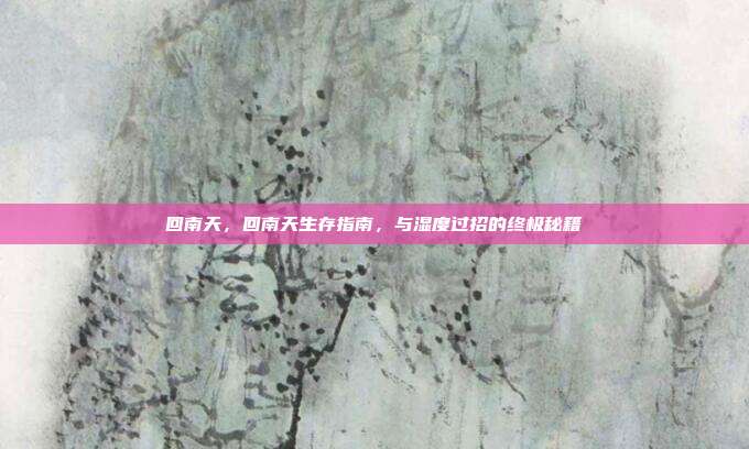 回南天，回南天生存指南，与湿度过招的终极秘籍