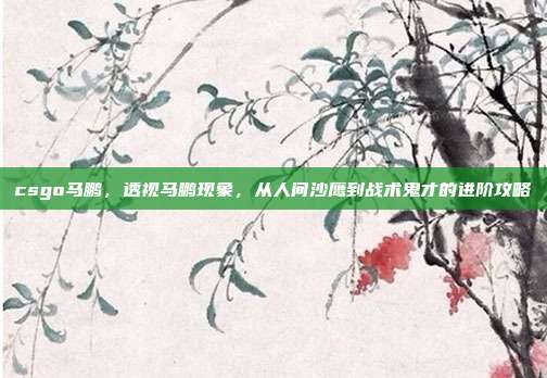 csgo马鹏，透视马鹏现象，从人间沙鹰到战术鬼才的进阶攻略