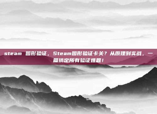 steam 图形验证，Steam图形验证卡关？从原理到实战，一篇搞定所有验证难题！