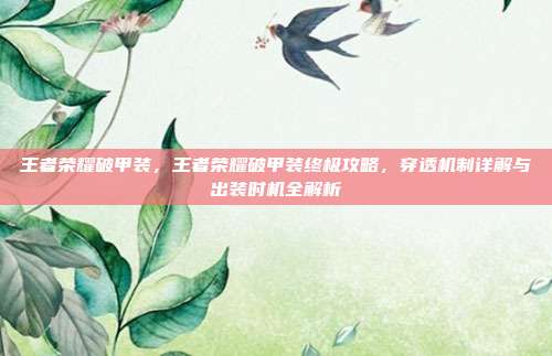 王者荣耀破甲装，王者荣耀破甲装终极攻略，穿透机制详解与出装时机全解析