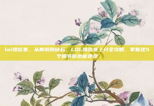 lol排位赛，从青铜到钻石，LOL排位赛上分全攻略，掌握这5个细节你也能逆袭