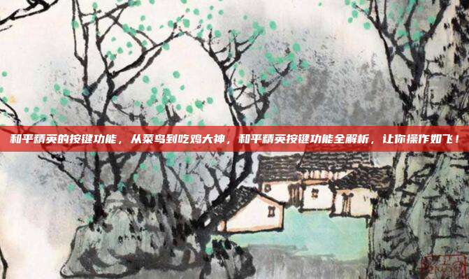 和平精英的按键功能，从菜鸟到吃鸡大神，和平精英按键功能全解析，让你操作如飞！