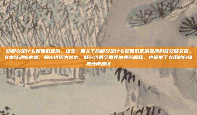 筋膜炎是什么原因引起的，这是一篇关于筋膜炎是什么原因引起的健康科普攻略文章。文章以洞察病根、解密诱因为核心，既包含医学原理的通俗解释，也提供了实用的自查与预防建议