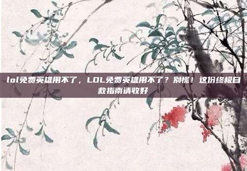 lol免费英雄用不了，LOL免费英雄用不了？别慌！这份终极自救指南请收好