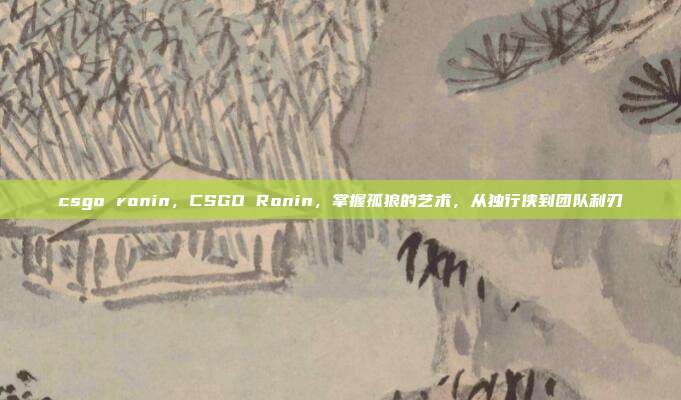 csgo ronin，CSGO Ronin，掌握孤狼的艺术，从独行侠到团队利刃