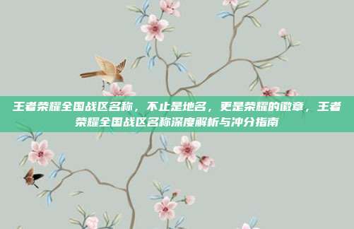 王者荣耀全国战区名称，不止是地名，更是荣耀的徽章，王者荣耀全国战区名称深度解析与冲分指南