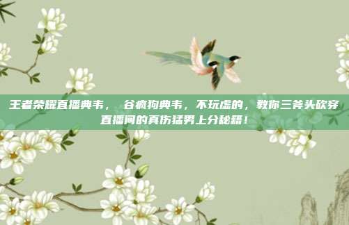 王者荣耀直播典韦，峽谷疯狗典韦，不玩虚的，教你三斧头砍穿直播间的真伤猛男上分秘籍！