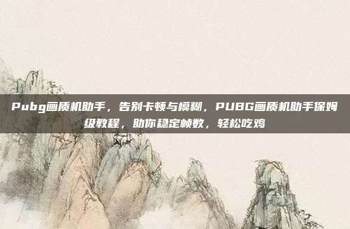 Pubg画质机助手，告别卡顿与模糊，PUBG画质机助手保姆级教程，助你稳定帧数，轻松吃鸡