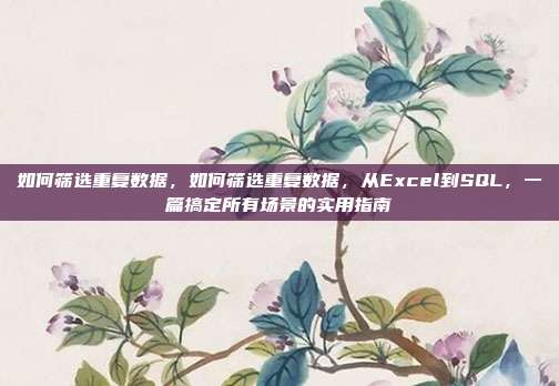 如何筛选重复数据,如何筛选重复数据,从Excel到SQL,一篇搞定所有场景的实用指南