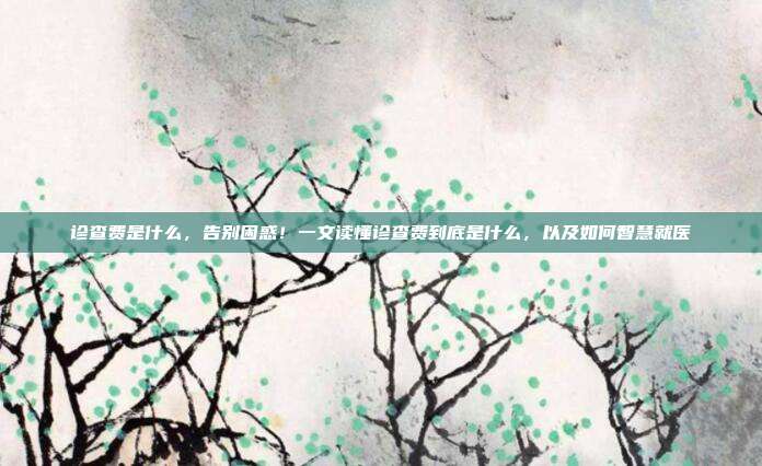 诊查费是什么,告别困惑!一文读懂诊查费到底是什么,以及如何智慧就医