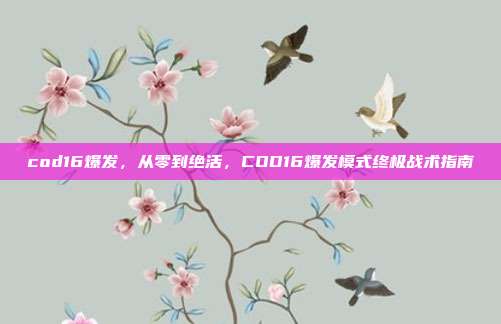 cod16爆发,从零到绝活,COD16爆发模式终极战术指南