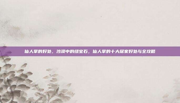 仙人掌的好处,沙漠中的绿宝石,仙人掌的十大居家好处与全攻略
