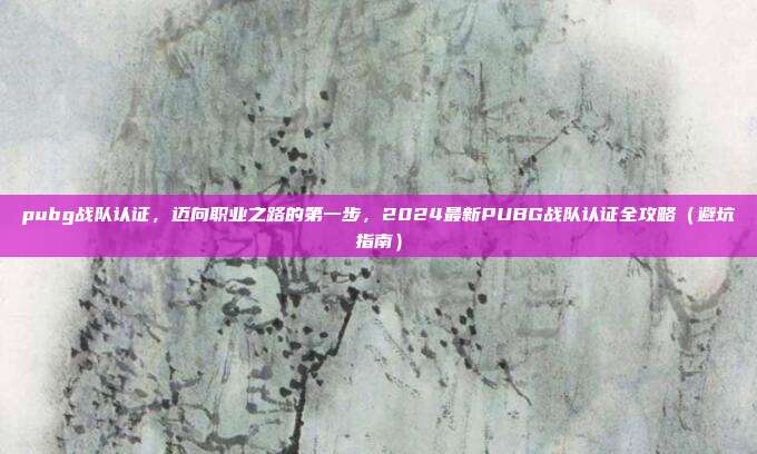 pubg战队认证，迈向职业之路的第一步，2024最新PUBG战队认证全攻略（避坑指南）