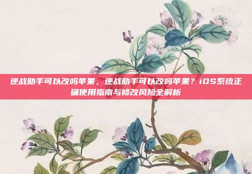 逆战助手可以改吗苹果,逆战助手可以改吗苹果?iOS系统正确使用指南与修改风险全解析