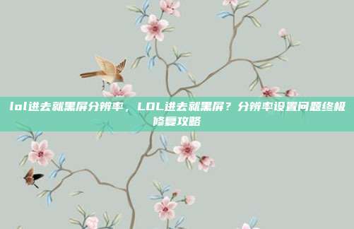 lol进去就黑屏分辨率，LOL进去就黑屏？分辨率设置问题终极修复攻略