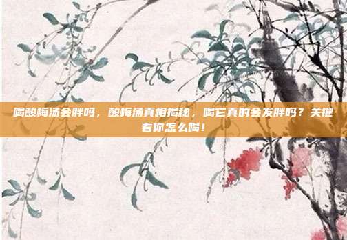 喝酸梅汤会胖吗，酸梅汤真相揭秘，喝它真的会发胖吗？关键看你怎么喝！