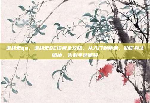 逆战宏qe,逆战宏QE设置全攻略,从入门到精通,助你身法如神,告别手速瓶颈