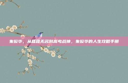 朱俊华,从籍籍无名到高考战神,朱俊华的人生攻略手册