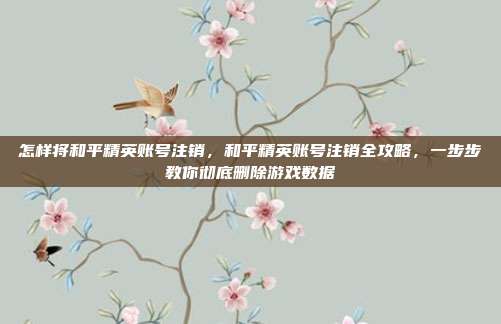 怎样将和平精英账号注销，和平精英账号注销全攻略，一步步教你彻底删除游戏数据