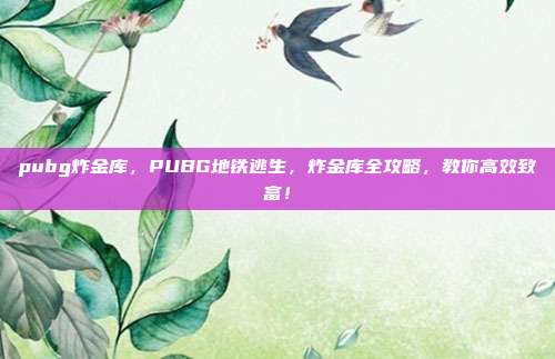 pubg炸金库,PUBG地铁逃生,炸金库全攻略,教你高效致富!