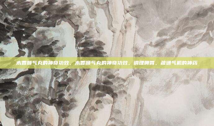 木香顺气丸的神奇功效,木香顺气丸的神奇功效,调理脾胃,疏通气机的神药