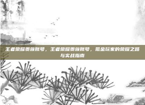 王者荣耀贵族账号,王者荣耀贵族账号,氪金玩家的荣耀之路与实战指南