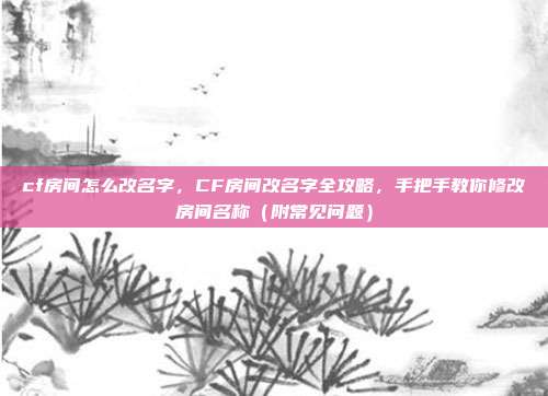 cf房间怎么改名字,CF房间改名字全攻略,手把手教你修改房间名称(附常见问题)