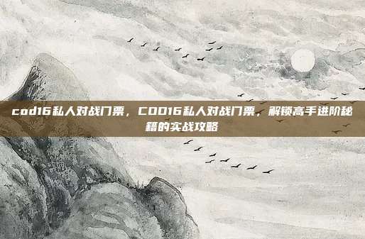 cod16私人对战门票,COD16私人对战门票,解锁高手进阶秘籍的实战攻略