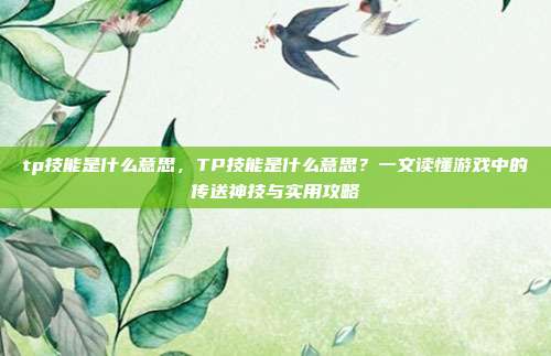 tp技能是什么意思,TP技能是什么意思?一文读懂游戏中的传送神技与实用攻略