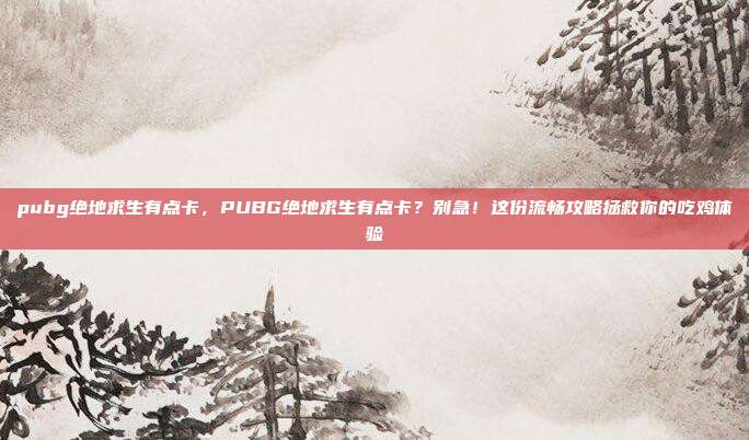 pubg绝地求生有点卡,PUBG绝地求生有点卡?别急!这份流畅攻略拯救你的吃鸡体验
