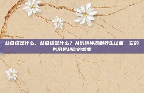 丝瓜络是什么,丝瓜络是什么?从洗碗神器到养生法宝,它的妙用远超你的想象