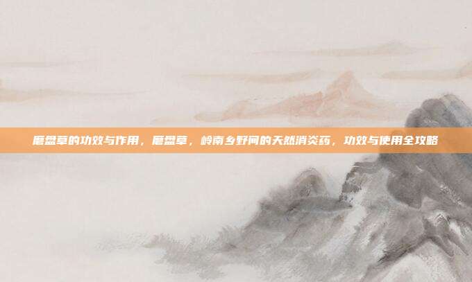 磨盘草的功效与作用,磨盘草,岭南乡野间的天然消炎药,功效与使用全攻略