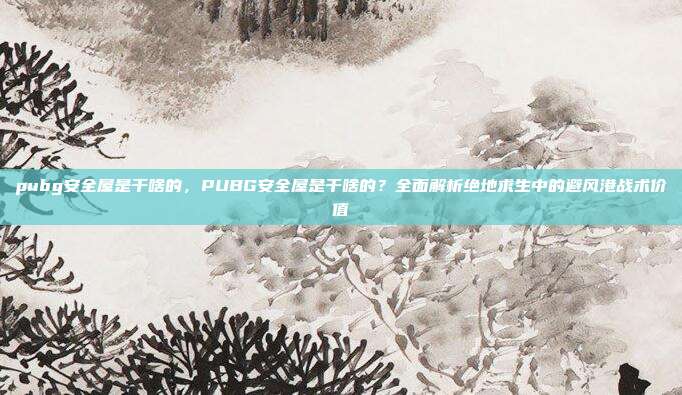 pubg安全屋是干啥的,PUBG安全屋是干啥的?全面解析绝地求生中的避风港战术价值