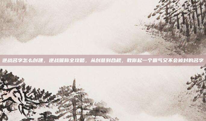 逆战名字怎么创建,逆战昵称全攻略,从创意到合规,教你起一个霸气又不会被封的名字
