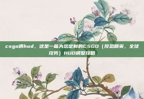 csgo调hud,这是一篇为您定制的CSGO(反恐精英,全球攻势)HUD调整攻略