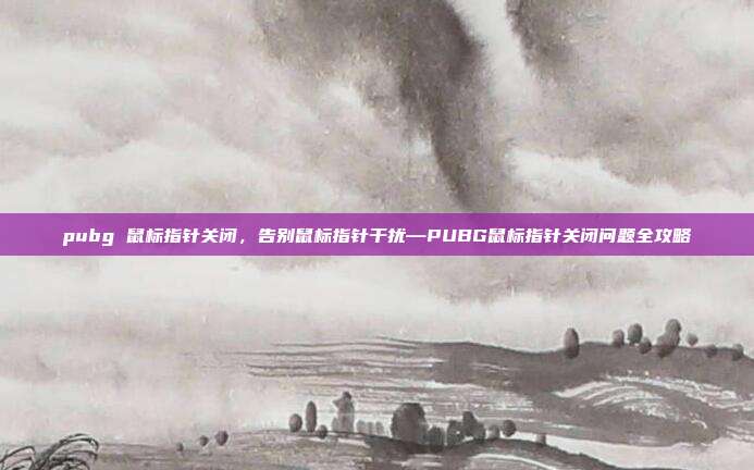 pubg 鼠标指针关闭,告别鼠标指针干扰—PUBG鼠标指针关闭问题全攻略