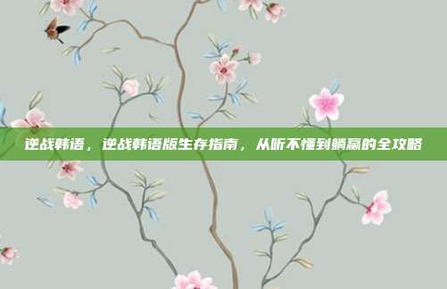 逆战韩语,逆战韩语版生存指南,从听不懂到躺赢的全攻略