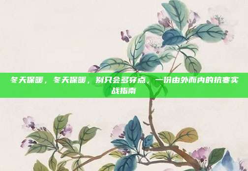 冬天保暖，冬天保暖，别只会多穿点，一份由外而内的抗寒实战指南