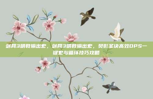 剑网3明教输出宏,剑网3明教输出宏,焚影圣诀高效DPS一键宏与循环技巧攻略