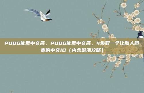 PUBG能取中文名,PUBG能取中文名,4步取一个让敌人胆寒的中文ID(内含整活攻略)