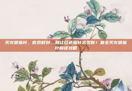 灭火器指针，救命时刻，别让红色指针出卖你！最全灭火器指针解读攻略