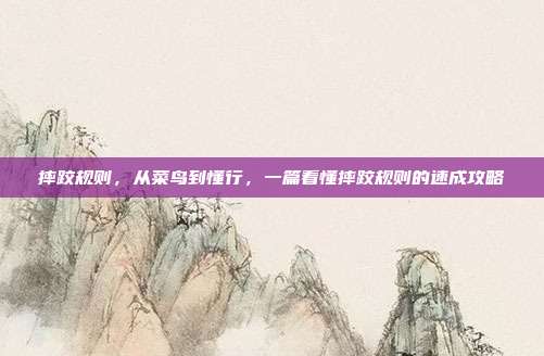 摔跤规则,从菜鸟到懂行,一篇看懂摔跤规则的速成攻略