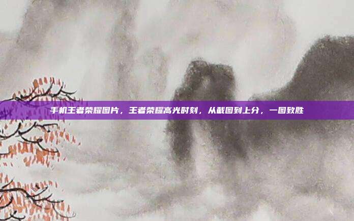 手机王者荣耀图片,王者荣耀高光时刻,从截图到上分,一图致胜